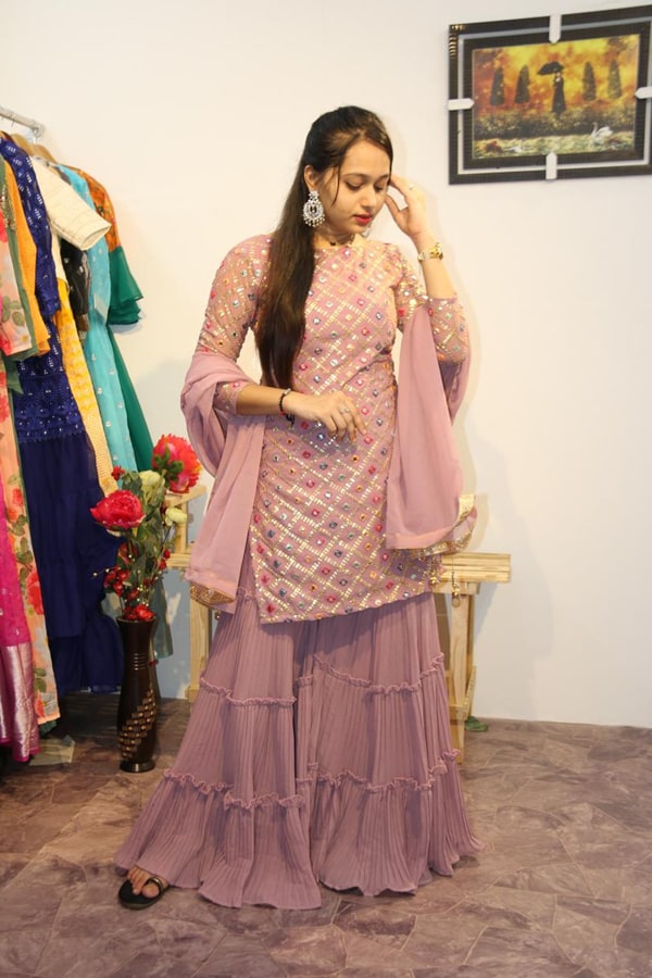 Latest Modern simple Sharara plazo design 2021 - Anaya Designer Studio