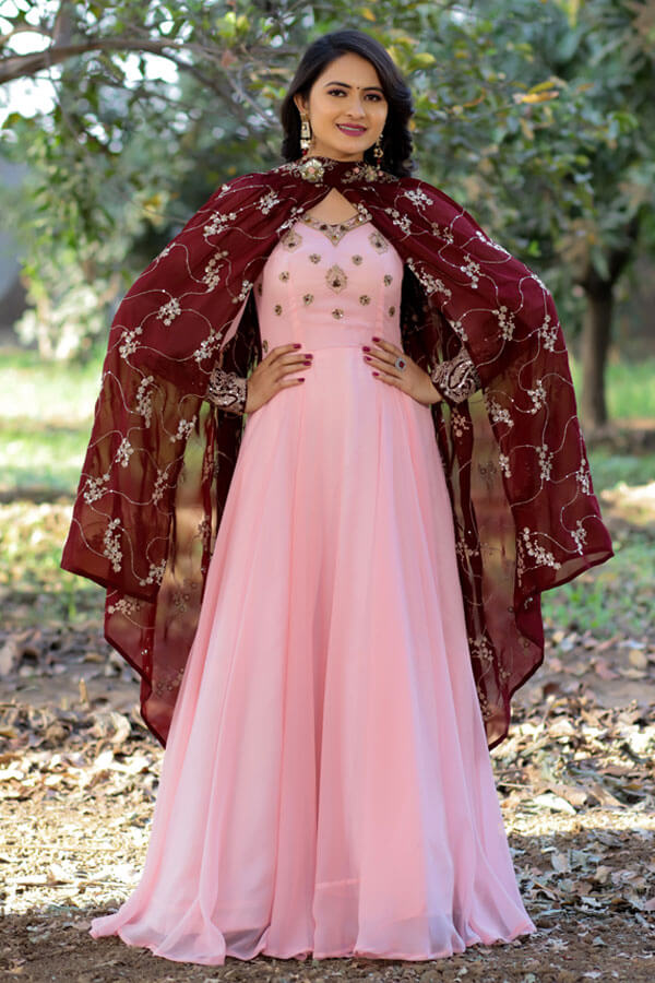 Latest Party Wear Gown With Shrug For Women - Anaya Designer Studio