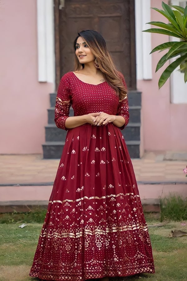 Designer Party Wear Gown With Dupatta For Wedding 2022 - Anaya Designer Studio