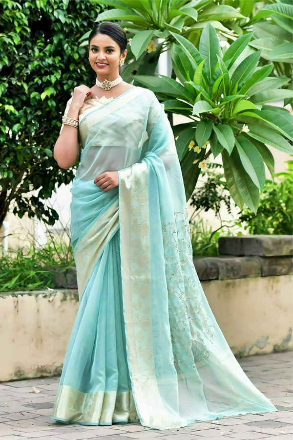 Latest Partywear new saree designs 2021 - Anaya Designer Studio