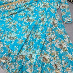 Latest Printed Georgette Gown Design For Women