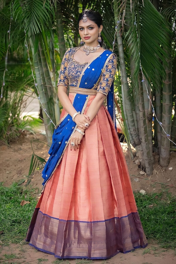 Latest South Indian Wedding Half Saree Design - Anaya Designer Studio