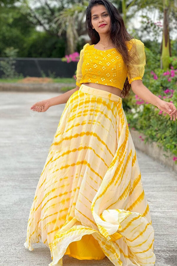 Latest Traditional Haldi Lehenga For Bride