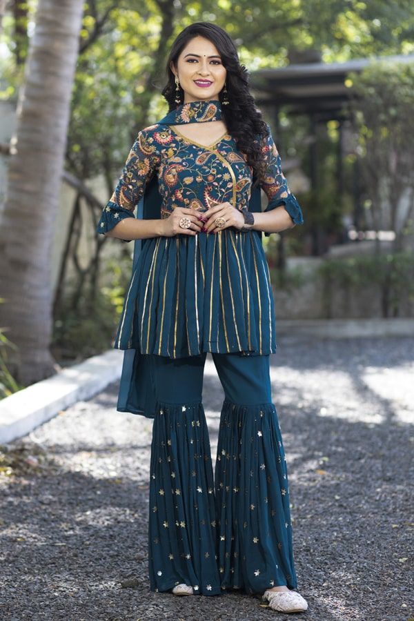 Latest Traditional Sharara Dress For Teenage Girl - Anaya Designer Studio