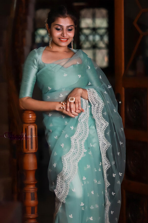 Latest designer organza sarees with price - Anaya Designer Studio