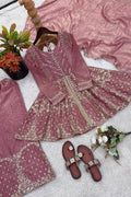 Latest Baby Pink Silk Plazo Suit for Girls