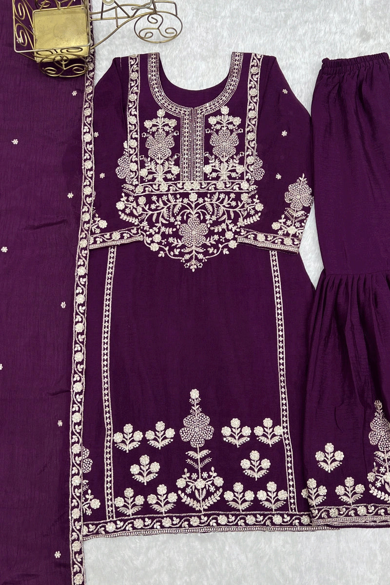 Latest Kediya Style Kurta Sharara Set For Eid Function