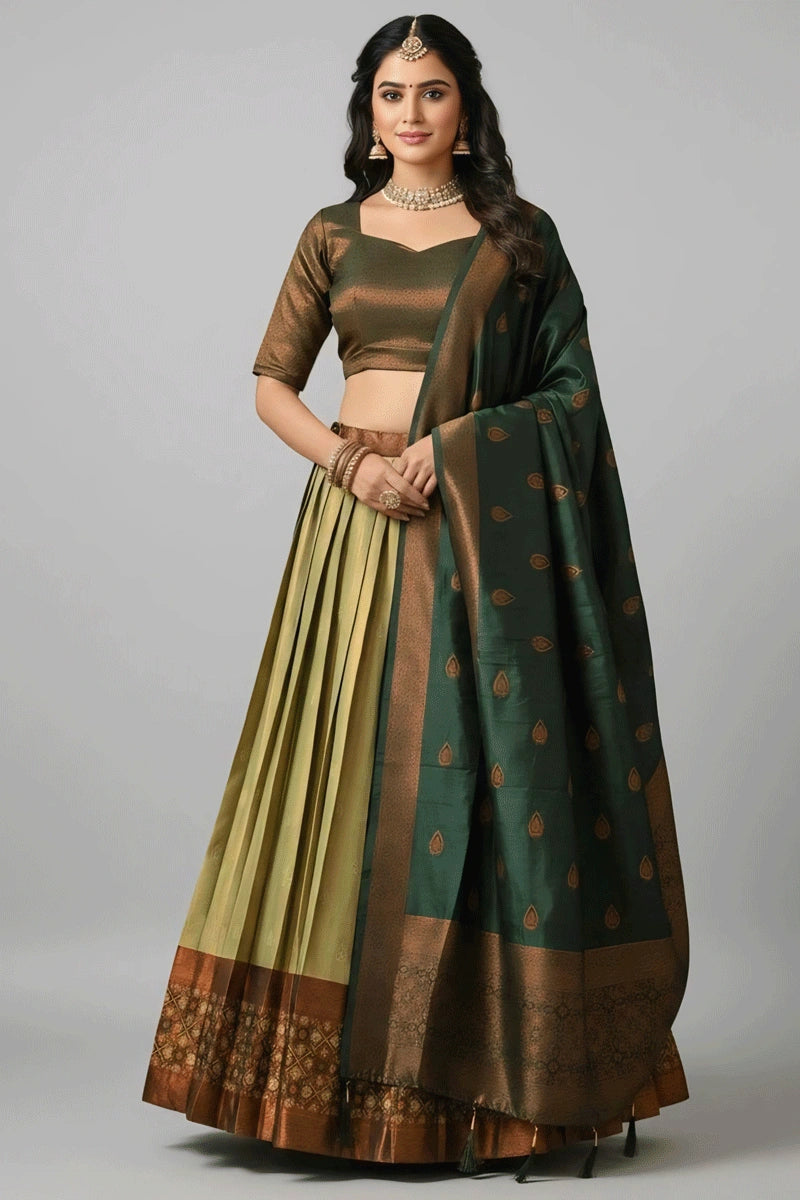 Latest Kerala-Style Pattu Pavadai Half Saree