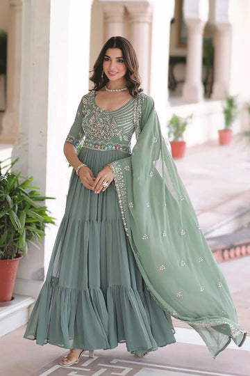 Layered georgette Anarkali