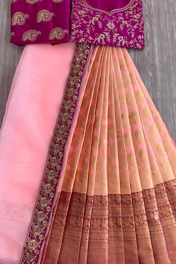 Traditional Pattu Half Saree For Women 2022