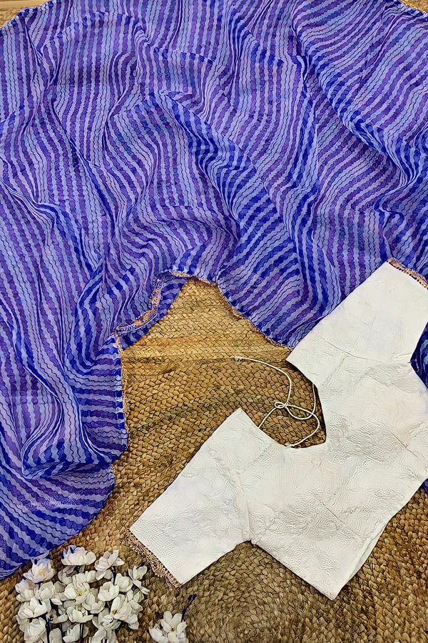 Latest Leheriya Silk Saree For Girls - Anaya Designer Studio