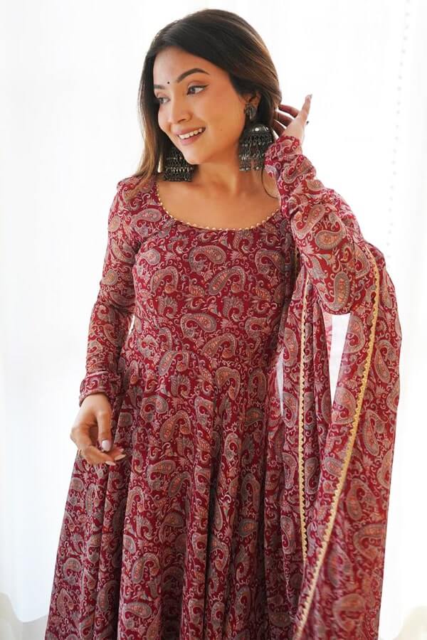 Anaya Designer Studio Kalamkari Printed Gown Dress For Wedding Guest - Anaya Designer Studio
