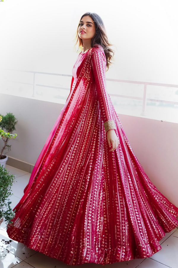 Designer Gown With Long Jacket For Girls - Anaya Designer Studio