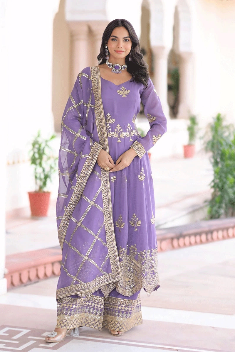Long Gown Plazo Anarkali Dress 