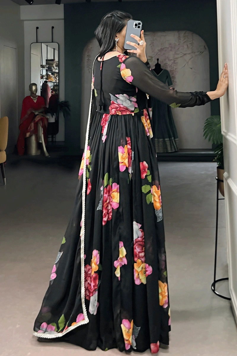 Long Gown With Dupatta For Gen Z Girl  