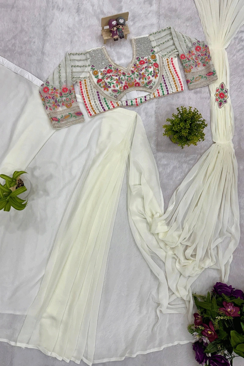 Luxury Designer Stitched Saree for Party Wear