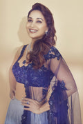 Madhuri dixit blue lehenga in Dance Deewane 3