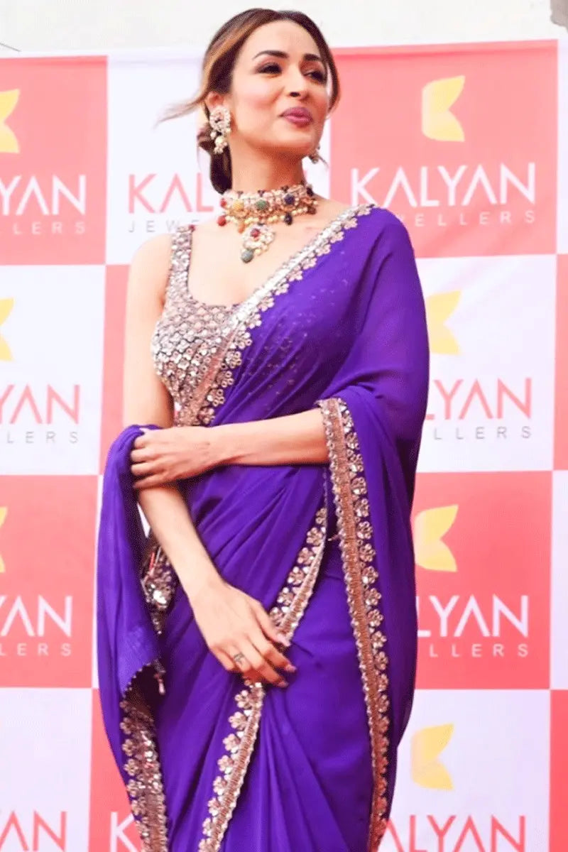 Malaika Arora In Purple Saree Buy Online