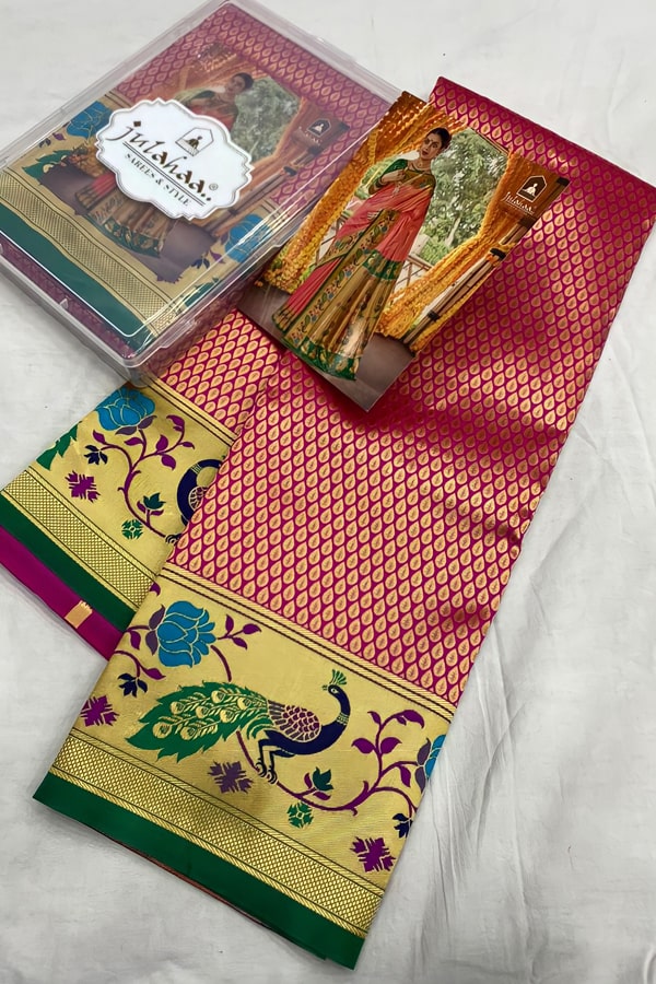 Marathi wedding paithani saree marathi nauvari saree - Anaya Designer Studio