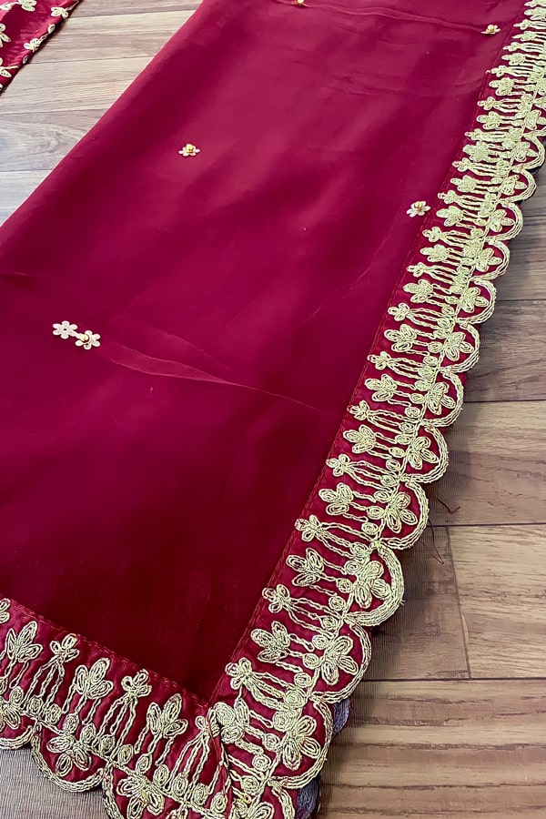 Maroon Dupatta