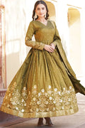 Mehendi Green Color Gown Look 2024