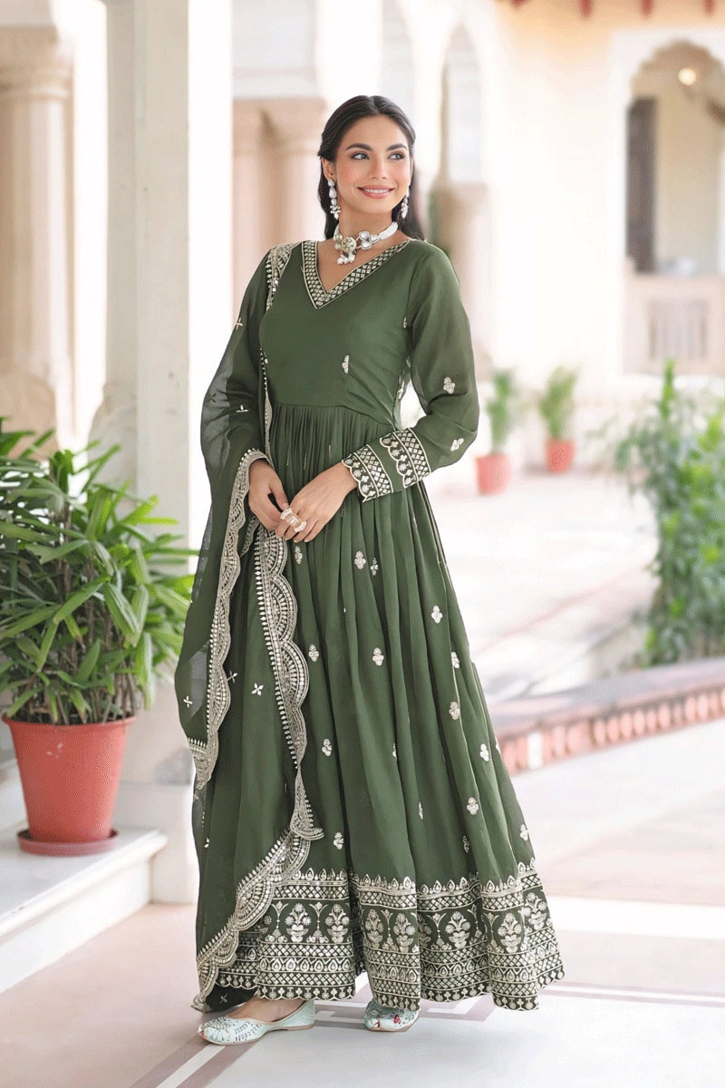 Mehendi function ethnic gown