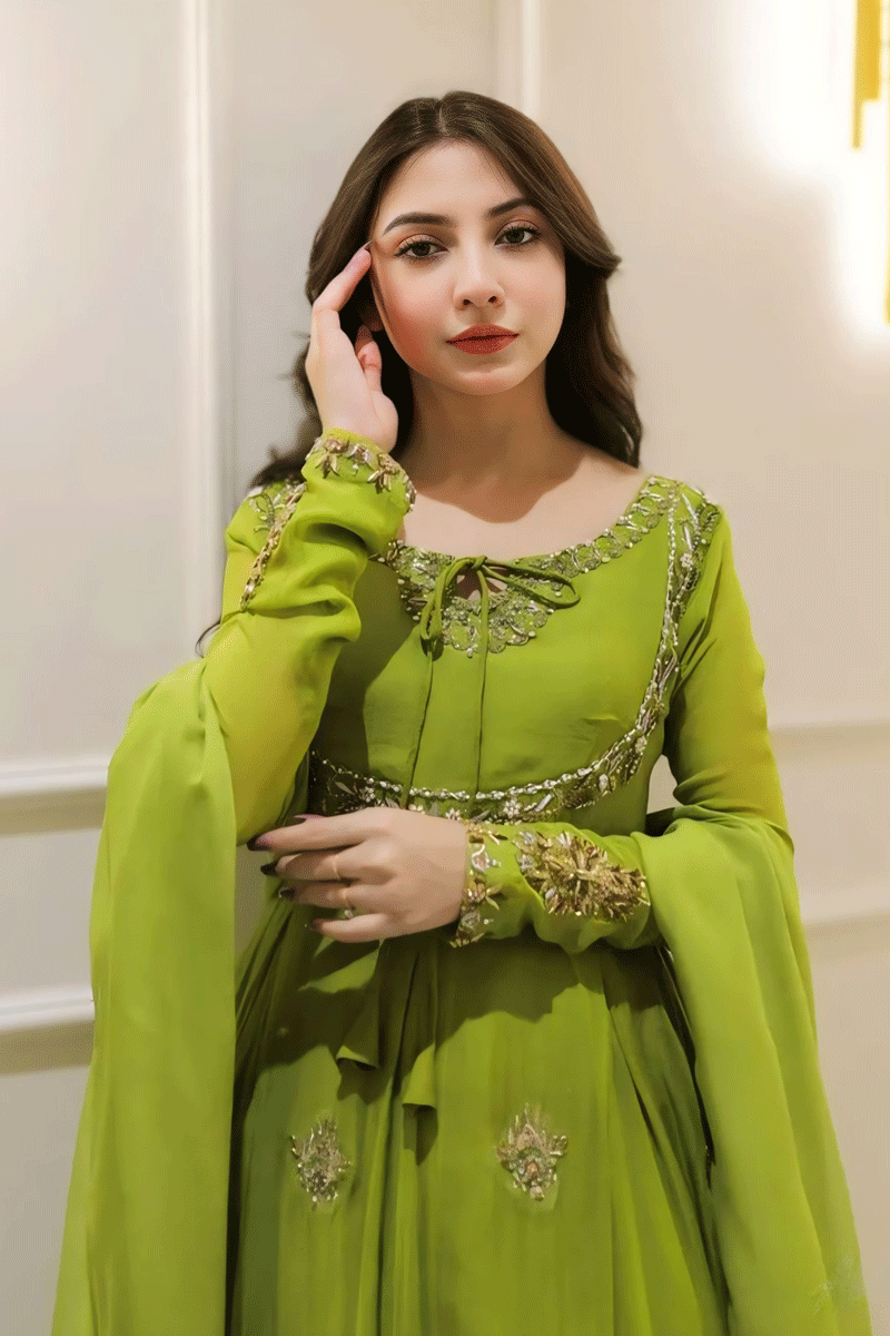 Letest Embroidery Work Gown For Mehndi Function - Anaya Designer Studio Letest Embroidery Work Gown For Mehndi Function - Anaya Designer Studio