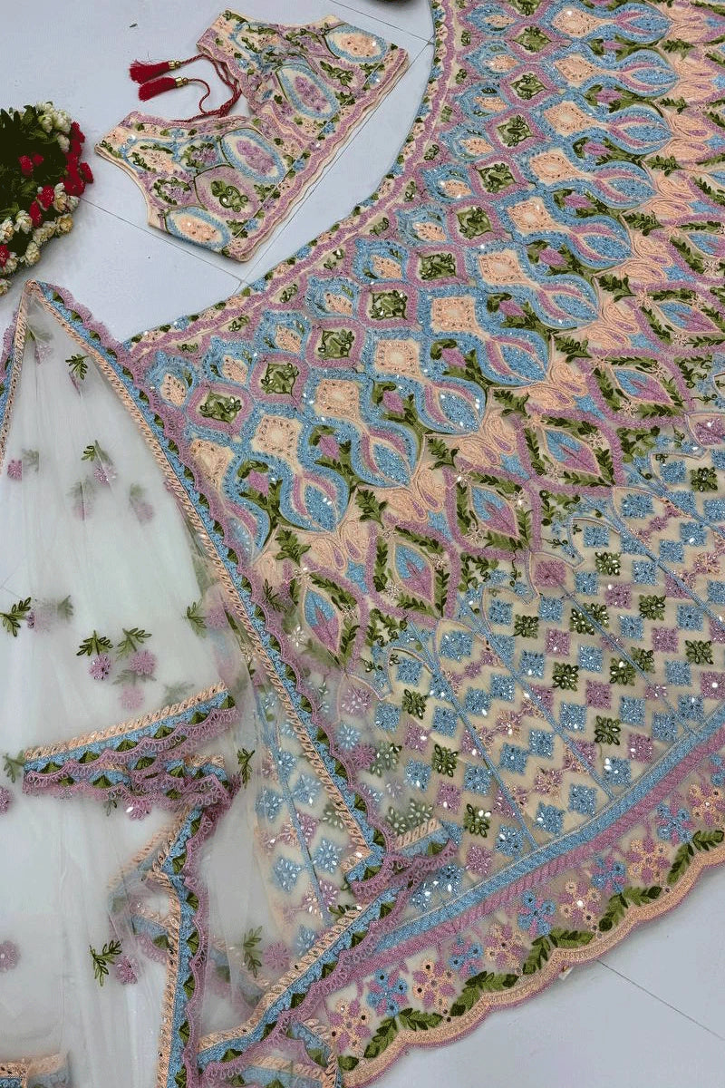 Mirror Embroidery Lehenga