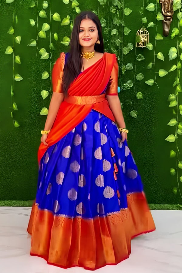 Modern Half Saree Colour Combinations For Girls - Anaya Designer Studio