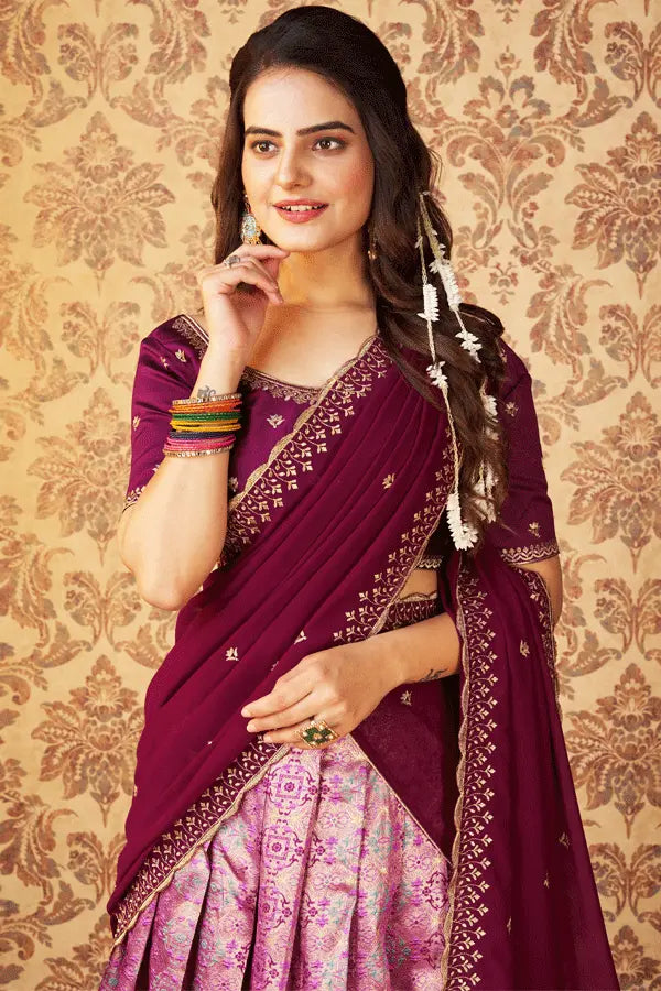 Traditional Pattu Half Saree Models