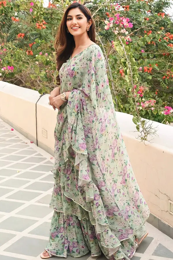 Pre Draped Ruffle Saree