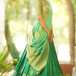 Modern kerala kasavu trendy half saree designs