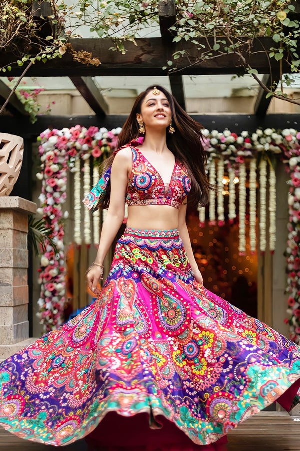 Modern lehenga for bride sister Multicolor - Anaya Designer Studio