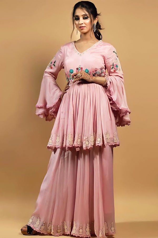 Modern Simple Sharara Plazo Suit Design 2021 - Anaya Designer Studio