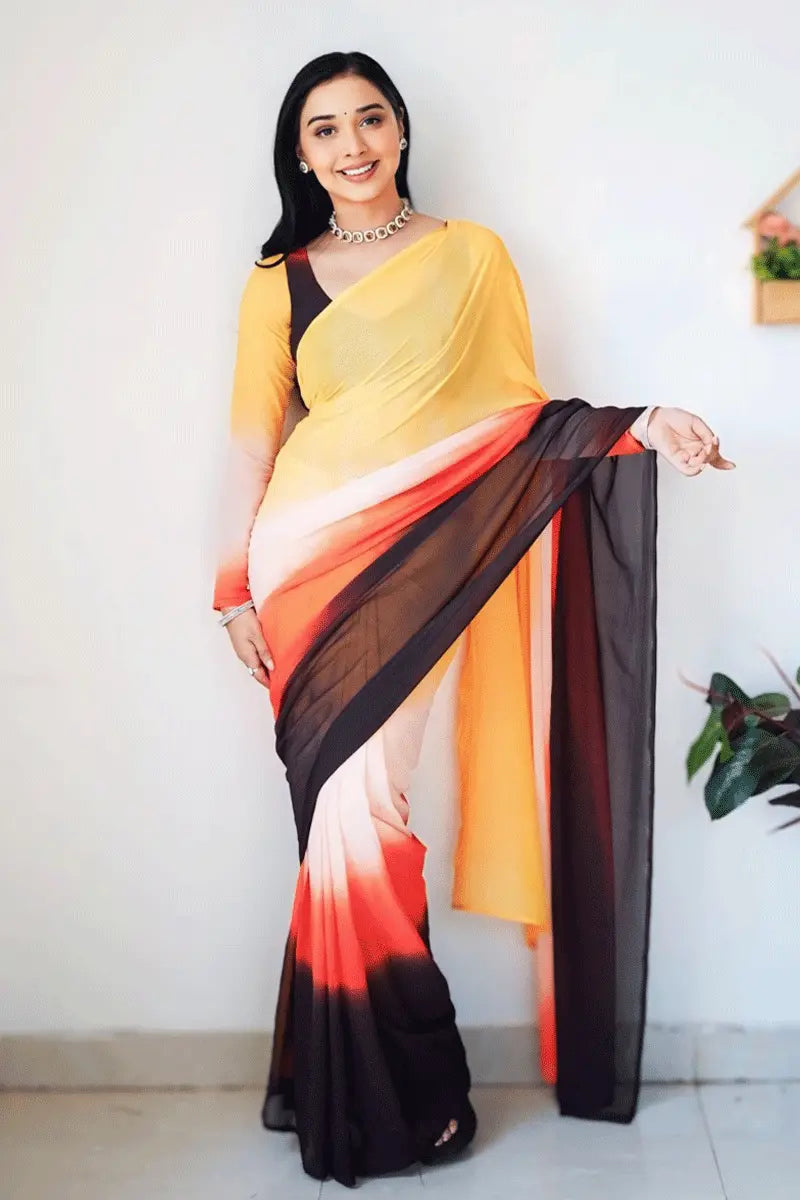 Modern Ready To Wear Saree For Girls Farewell