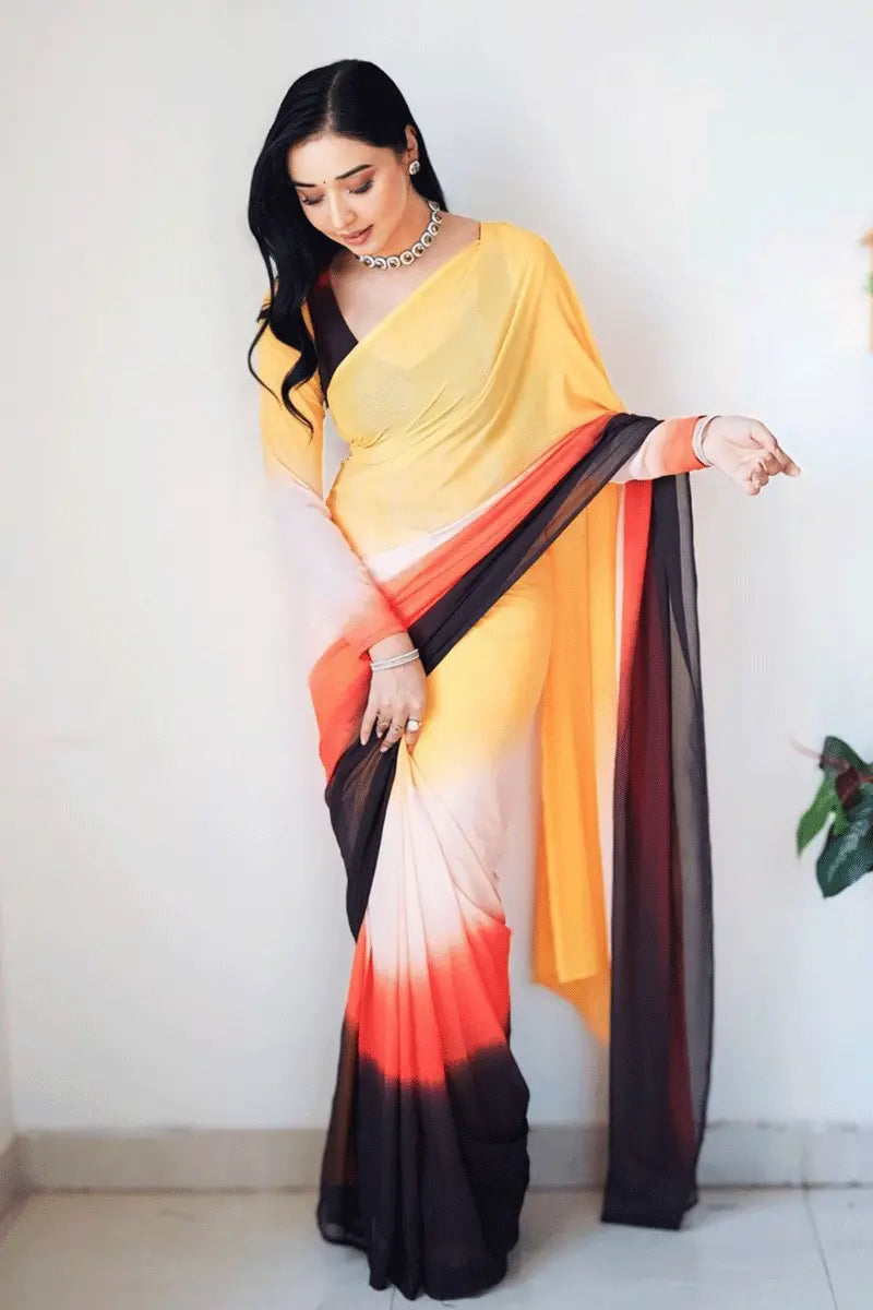 Modern Ready To Wear Saree For Girls Farewell