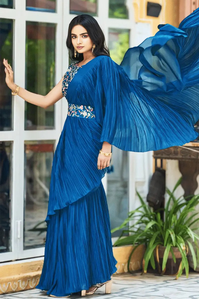 Trendy Ruffle Saree For Wedding Guest Buy Online