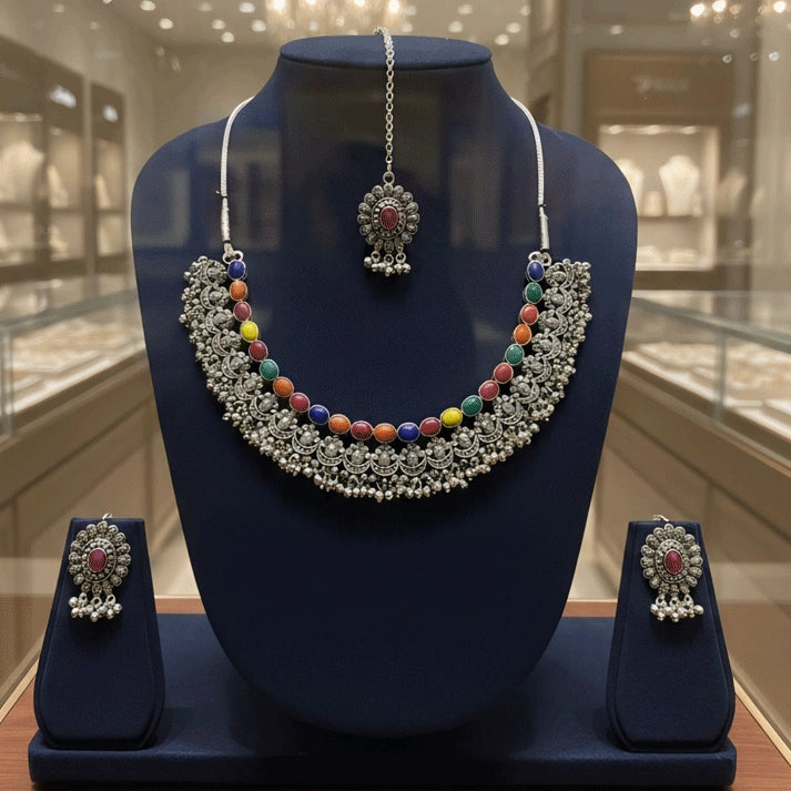 Multi-Color Stone Necklace