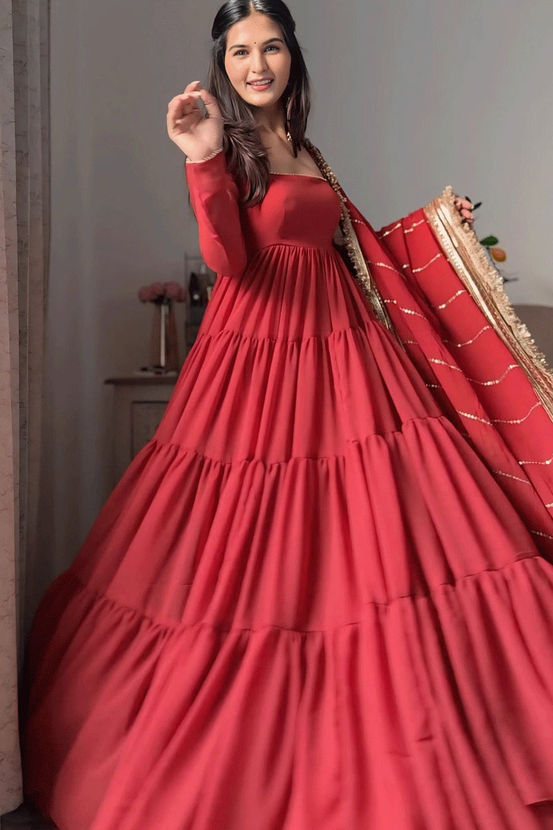 Multi-layered georgette Anarkali
