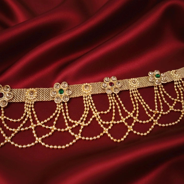 Gold chain waist belt