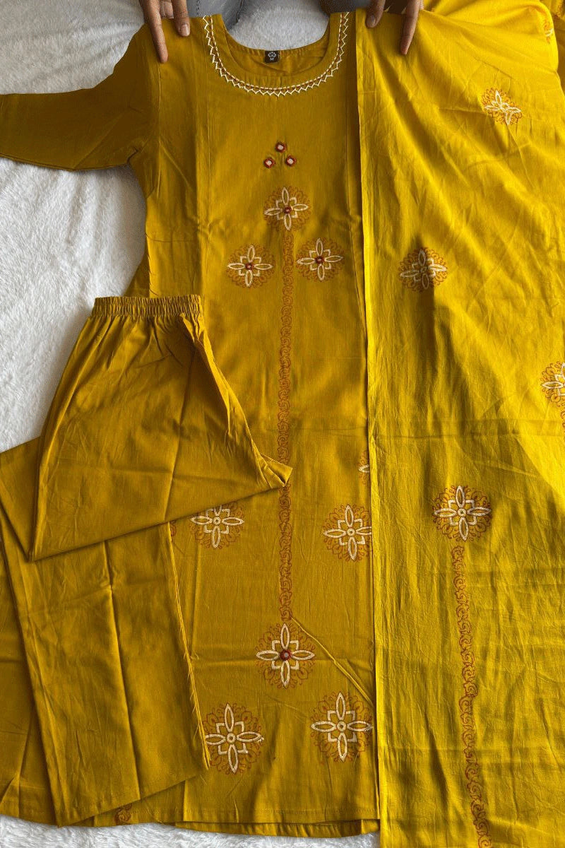 Mustrad Handwork Real Mirror Work Dress For Women 