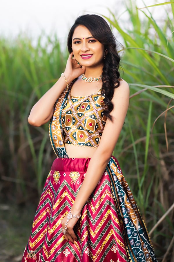 Designer Digital Print Silk Chaniya Choli For Navratri 2022 - Anaya Designer Studio