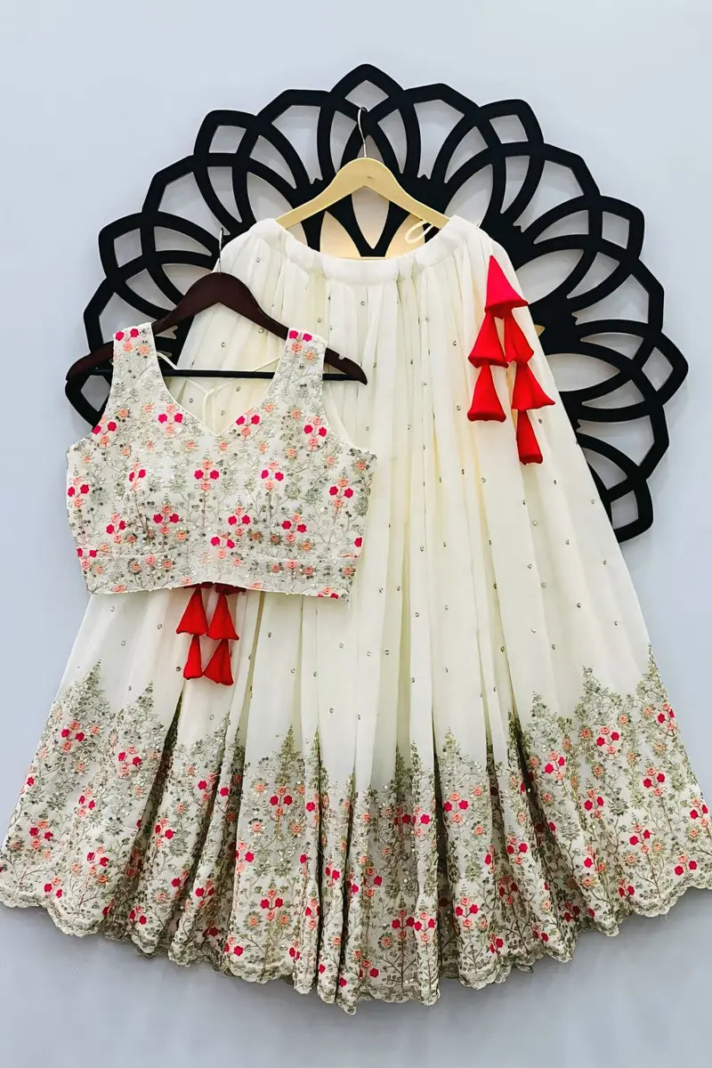 Buy The Latest Off White Lehenga For Garba Dance