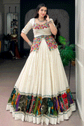 Navratri Special White Lehenga Choli