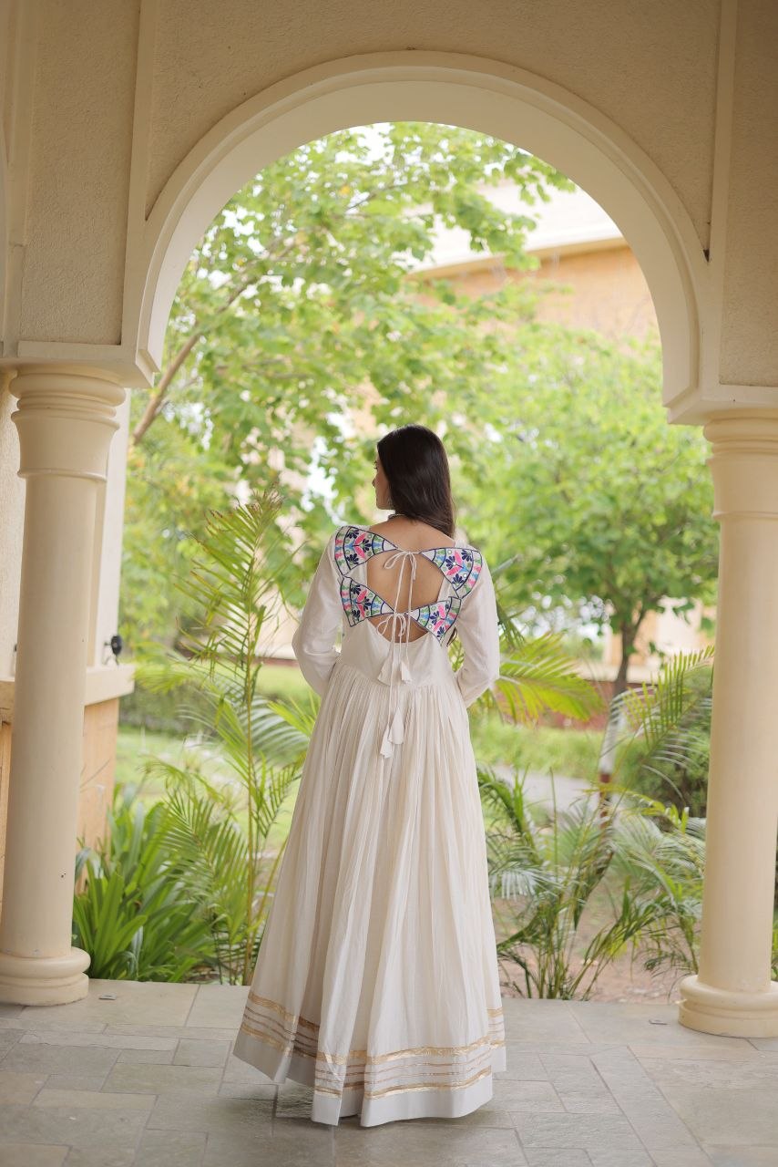 Navratri Special White Long Gown