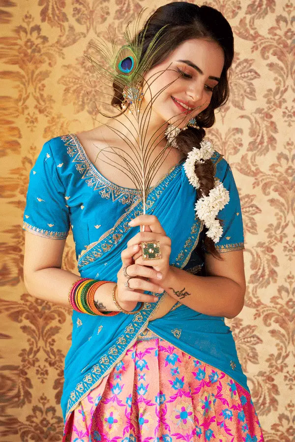 New Model Pattu Half Sarees For Wedding