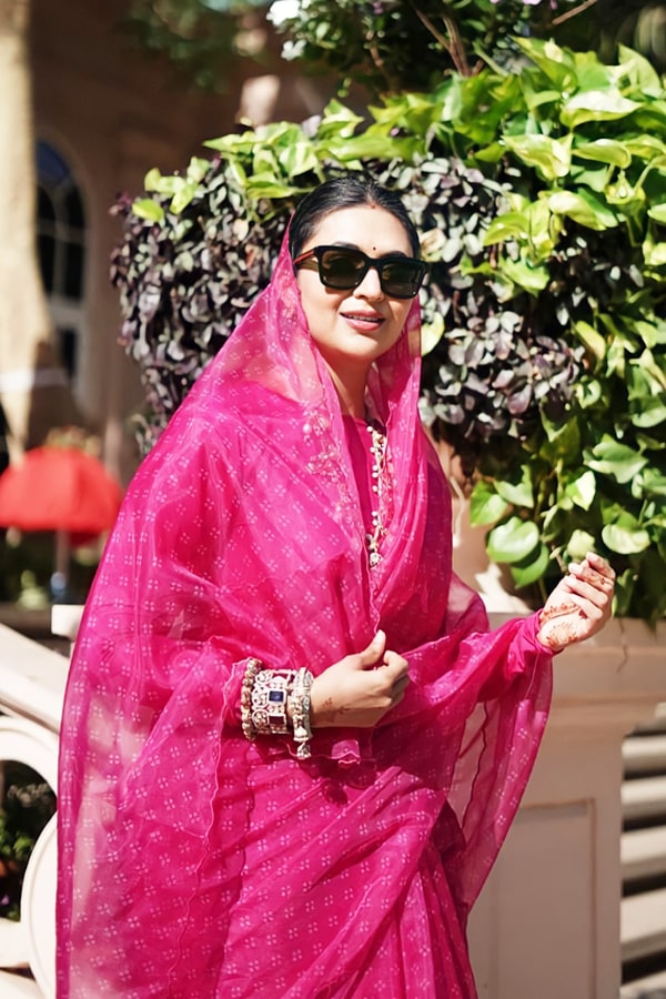 New Saree for wedding Party Guest Pink - Anaya Designer Studio