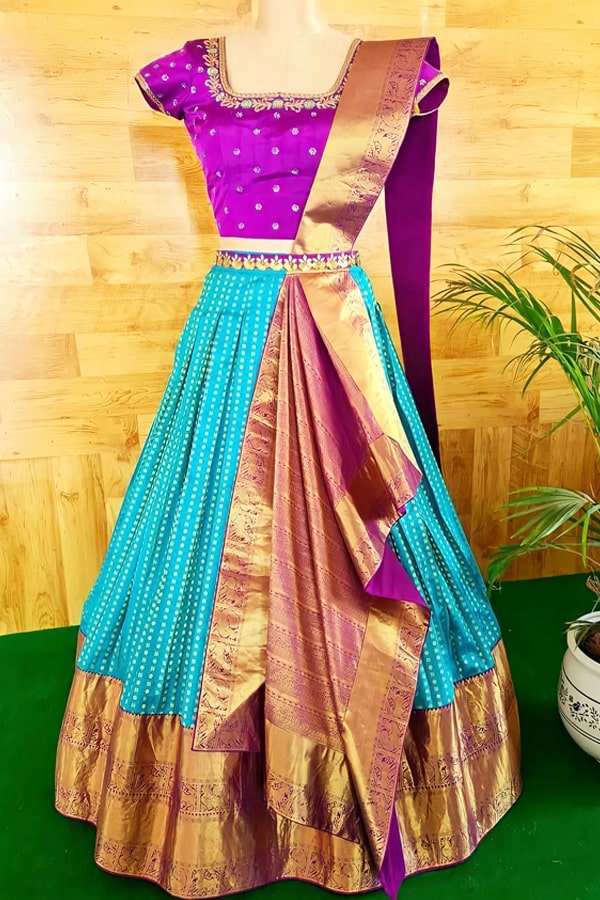 New model pattu half sarees.