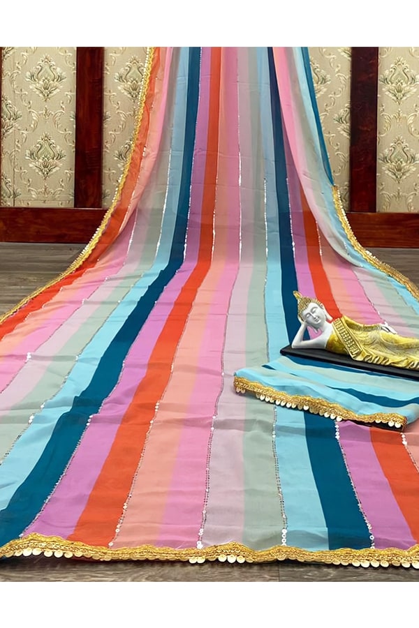 New Saree Design With Georgette Fabric 2022-2021 Latest Photo - Anaya Designer Studio