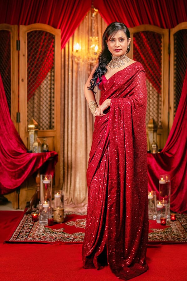 saree design red